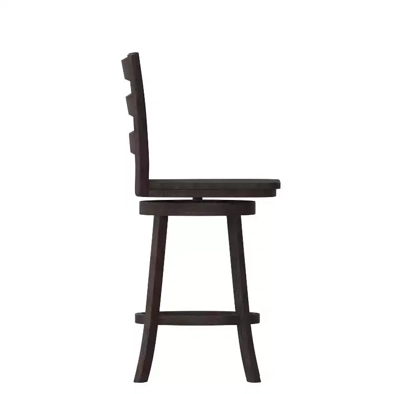 Sgabello da bar Emma and Oliver Classic Ladderback con sedile in legno, altezza da bancone