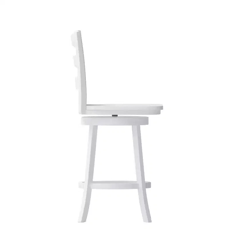 Sgabello da bar Emma and Oliver Classic Ladderback con sedile in legno, altezza da bancone