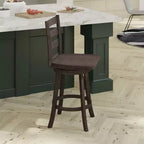 Sgabello da bar Emma and Oliver Classic Ladderback con sedile in legno, altezza da bancone