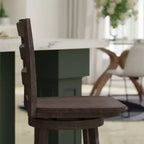 Sgabello da bar Emma and Oliver Classic Ladderback con sedile in legno, altezza da bancone