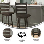 Sgabello da bar Emma and Oliver Classic Ladderback con sedile in legno, altezza da bancone