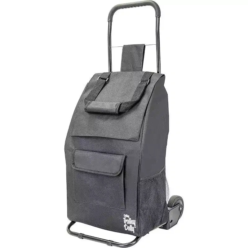 dbest products Trolley Dolly Compact Foldable Shopping Cart for Groceries with Wheels, Removable Bag And Rolling Personal Tote Handtruck Standard