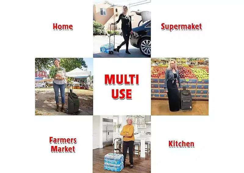 dbest products Carrello spesa pieghevole compatto Trolley Dolly per la spesa con ruote, borsa rimovibile e carrello a mano standard con rotelle