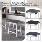 Costway Sgabelli da Bar per Sala da Pranzo da 24" Set di 2, Sgabelli da Bancone con Sedile Imbottito, Struttura in Legno, Marrone/Bianco