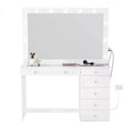 Boahaus Tatiana Lighted Makeup Vanity with 7 Drawers Powers Outlets and UBP Ports