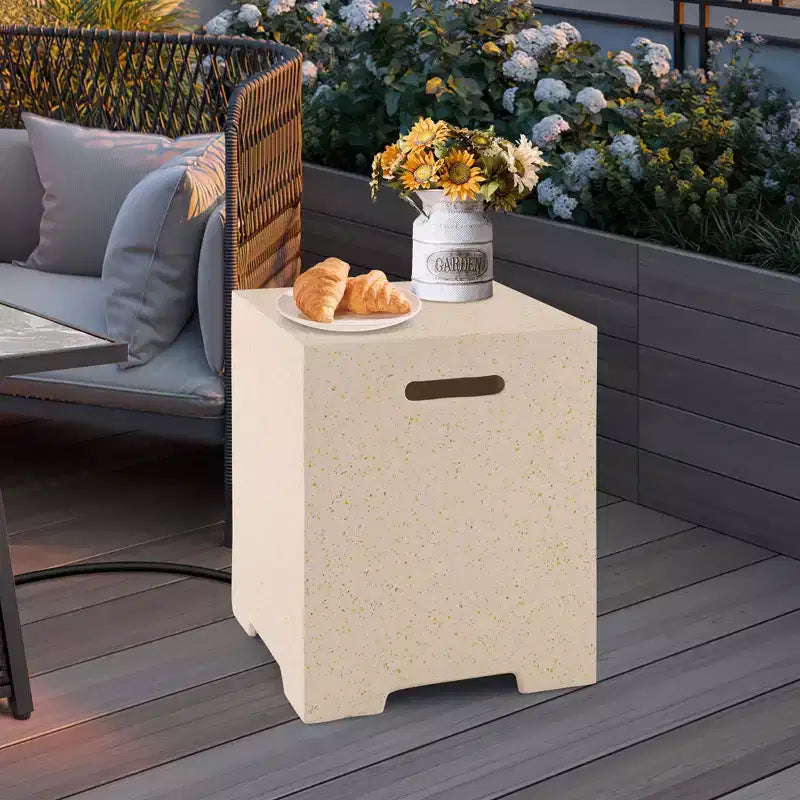 Tavolo contenitore per bombola di gas propano da 9 kg Costway 16" Terrazzo con copertura protettiva