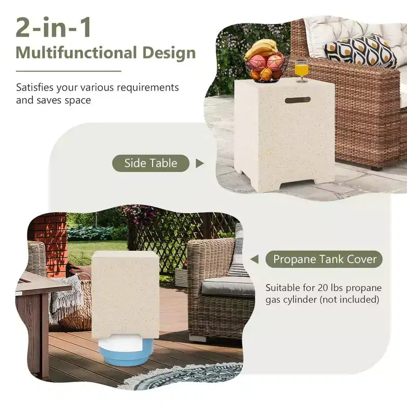 Tavolo contenitore per bombola di gas propano da 9 kg Costway 16" Terrazzo con copertura protettiva