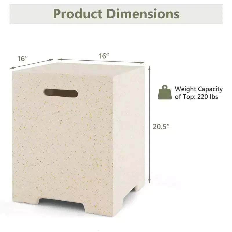 Tavolo contenitore per bombola di gas propano da 9 kg Costway 16" Terrazzo con copertura protettiva