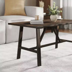 Flash Furniture Eli Tavolino da caffè in legno massiccio in stile rustico, tavolino d'appoggio in stile cavalletto