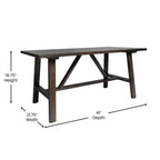 Flash Furniture Eli Tavolino da caffè in legno massiccio in stile rustico, tavolino d'appoggio in stile cavalletto