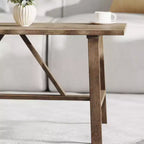 Flash Furniture Eli Tavolino da caffè in legno massiccio in stile rustico, tavolino d'appoggio in stile cavalletto
