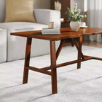 Flash Furniture Eli Tavolino da caffè in legno massiccio in stile rustico, tavolino d'appoggio in stile cavalletto
