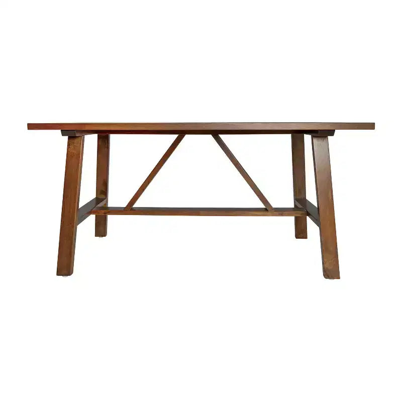Flash Furniture Eli Tavolino da caffè in legno massiccio in stile rustico, tavolino d'appoggio in stile cavalletto