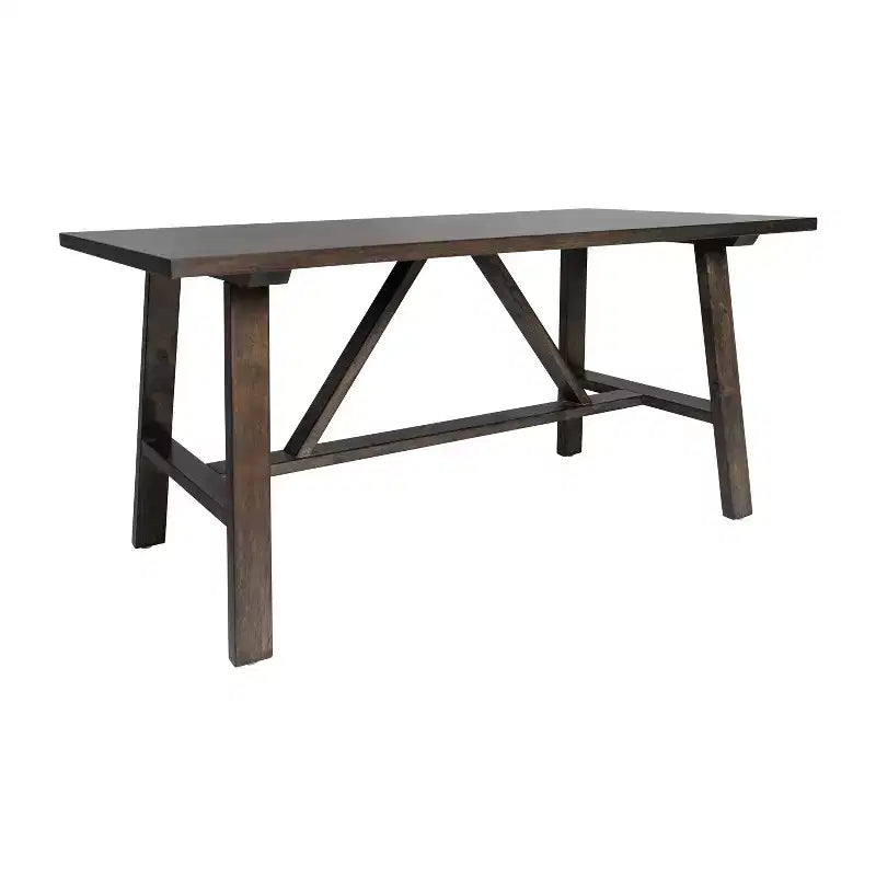 Flash Furniture Eli Tavolino da caffè in legno massiccio in stile rustico, tavolino d'appoggio in stile cavalletto