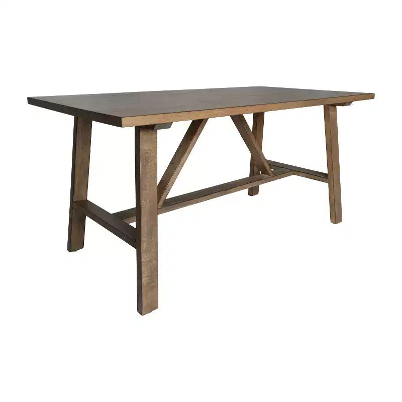 Flash Furniture Eli Tavolino da caffè in legno massiccio in stile rustico, tavolino d'appoggio in stile cavalletto
