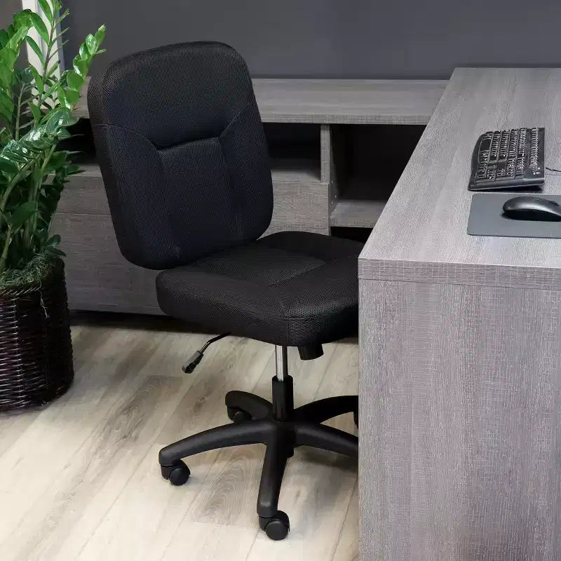 Sedia da ufficio Elama Mid Back regolabile in tessuto nero