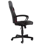 Sedia da ufficio Elama con schienale alto, regolabile, in similpelle e rete, colore nero e bordeaux