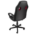 Sedia da ufficio Elama con schienale alto, regolabile, in similpelle e rete, colore nero e bordeaux