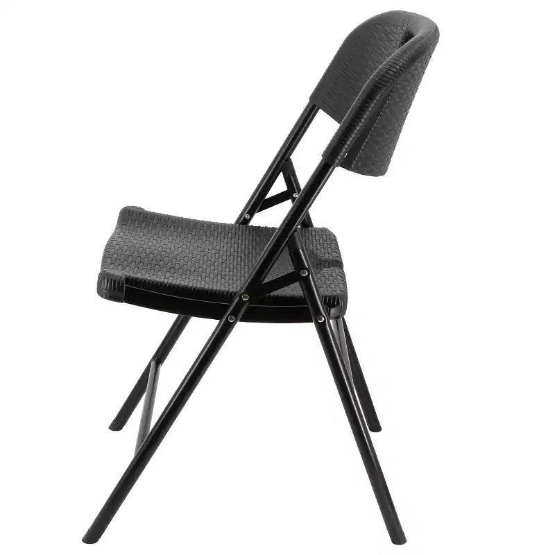 Sedia Pieghevole in Rattan da Interno ed Esterno Elama 4 Pezzi
