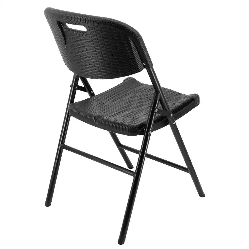 Sedia Pieghevole in Rattan da Interno ed Esterno Elama 4 Pezzi