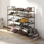 Scarpiera a 5 ripiani Home-Complete per 25 paia, nera