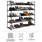 Scarpiera a 5 ripiani Home-Complete per 25 paia, nera