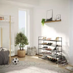Scarpiera a 5 ripiani Home-Complete per 25 paia, nera