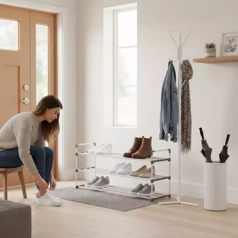 Home-Complete Scarpiera a 3 Ripiani per 15 Paia, Bianca