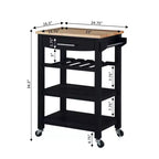 Carrello da Cucina Ellaine a 4 Ripiani con Tagliere, Cassetto e Portabottiglie - Breighton Home