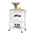 Carrello da Cucina Ellaine a 4 Ripiani con Tagliere, Cassetto e Portabottiglie - Breighton Home