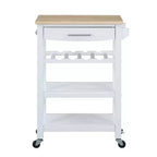 Carrello da Cucina Ellaine a 4 Ripiani con Tagliere, Cassetto e Portabottiglie - Breighton Home