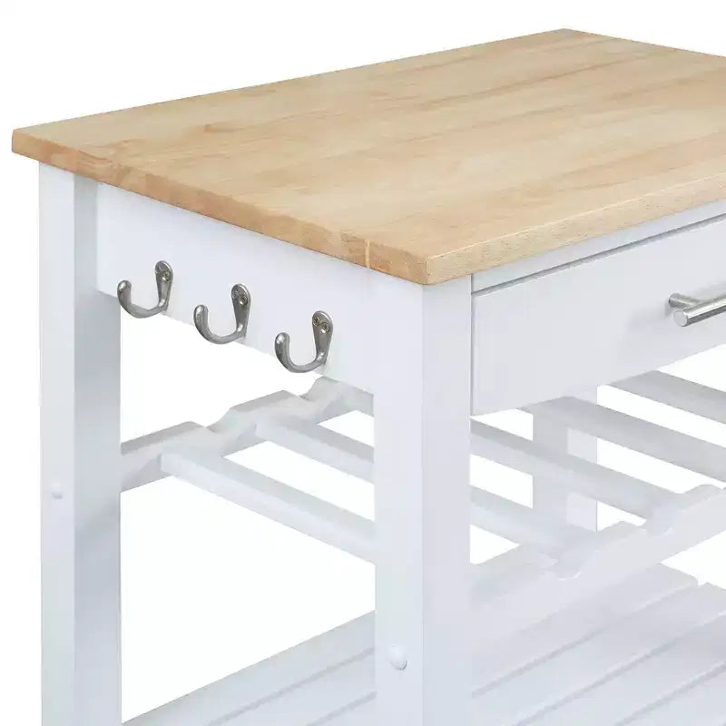 Carrello da Cucina Ellaine a 4 Ripiani con Tagliere, Cassetto e Portabottiglie - Breighton Home