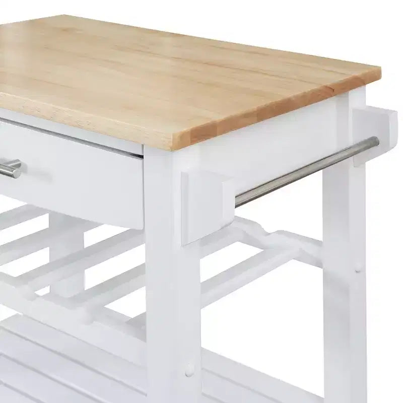 Carrello da Cucina Ellaine a 4 Ripiani con Tagliere, Cassetto e Portabottiglie - Breighton Home