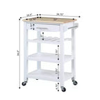 Carrello da Cucina Ellaine a 4 Ripiani con Tagliere, Cassetto e Portabottiglie - Breighton Home