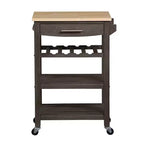 Carrello da Cucina Ellaine a 4 Ripiani con Tagliere, Cassetto e Portabottiglie - Breighton Home