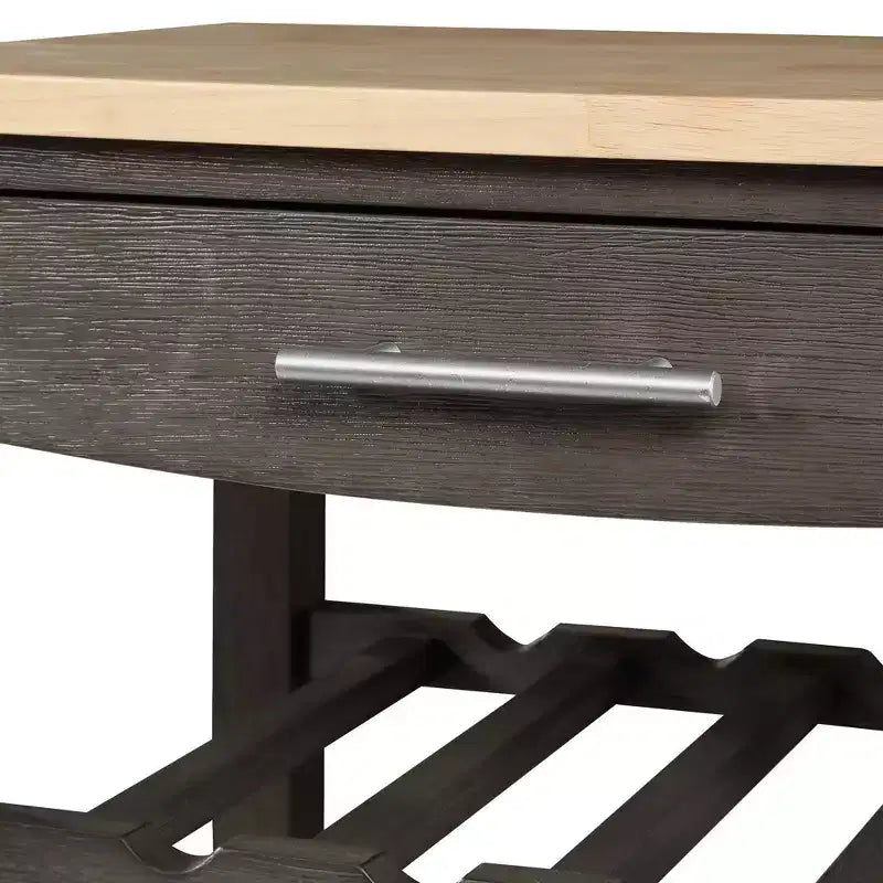 Carrello da Cucina Ellaine a 4 Ripiani con Tagliere, Cassetto e Portabottiglie - Breighton Home