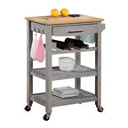 Carrello da Cucina Ellaine a 4 Ripiani con Tagliere, Cassetto e Portabottiglie - Breighton Home