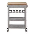 Carrello da Cucina Ellaine a 4 Ripiani con Tagliere, Cassetto e Portabottiglie - Breighton Home