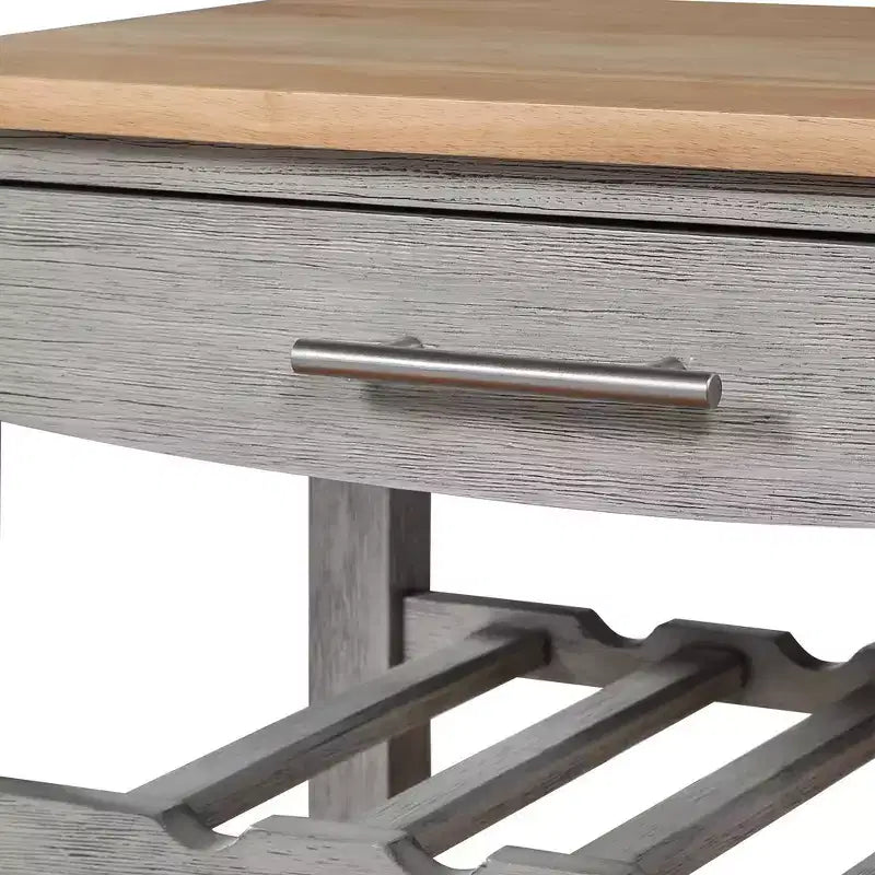 Carrello da Cucina Ellaine a 4 Ripiani con Tagliere, Cassetto e Portabottiglie - Breighton Home