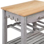 Carrello da Cucina Ellaine a 4 Ripiani con Tagliere, Cassetto e Portabottiglie - Breighton Home