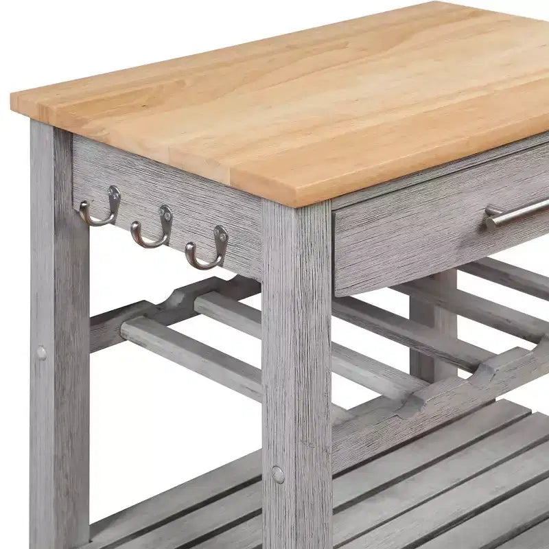 Carrello da Cucina Ellaine a 4 Ripiani con Tagliere, Cassetto e Portabottiglie - Breighton Home