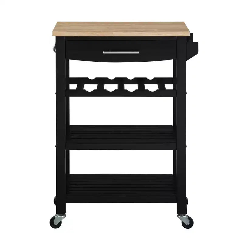 Carrello da Cucina Ellaine a 4 Ripiani con Tagliere, Cassetto e Portabottiglie - Breighton Home