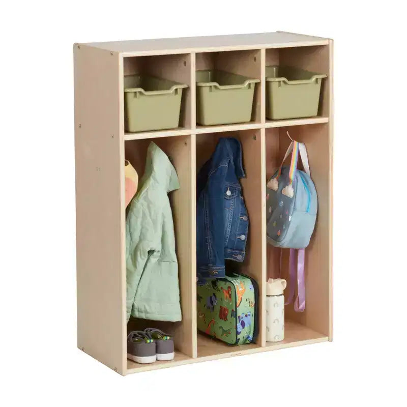 ECR4Kids Streamline Appendiabiti triplo per bambini con scomparti, Mobili per bambini