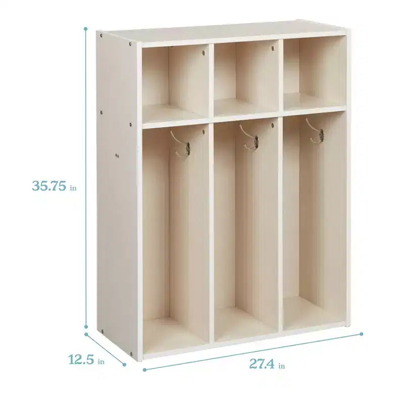 ECR4Kids Streamline Appendiabiti triplo per bambini con scomparti, Mobili per bambini