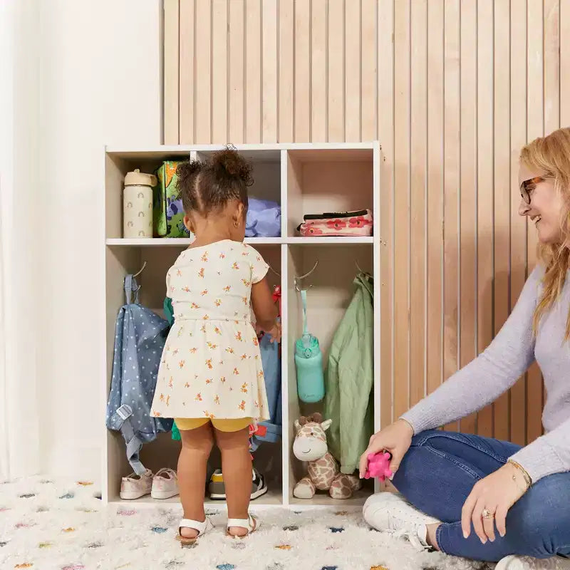 ECR4Kids Streamline Appendiabiti triplo per bambini con scomparti, Mobili per bambini