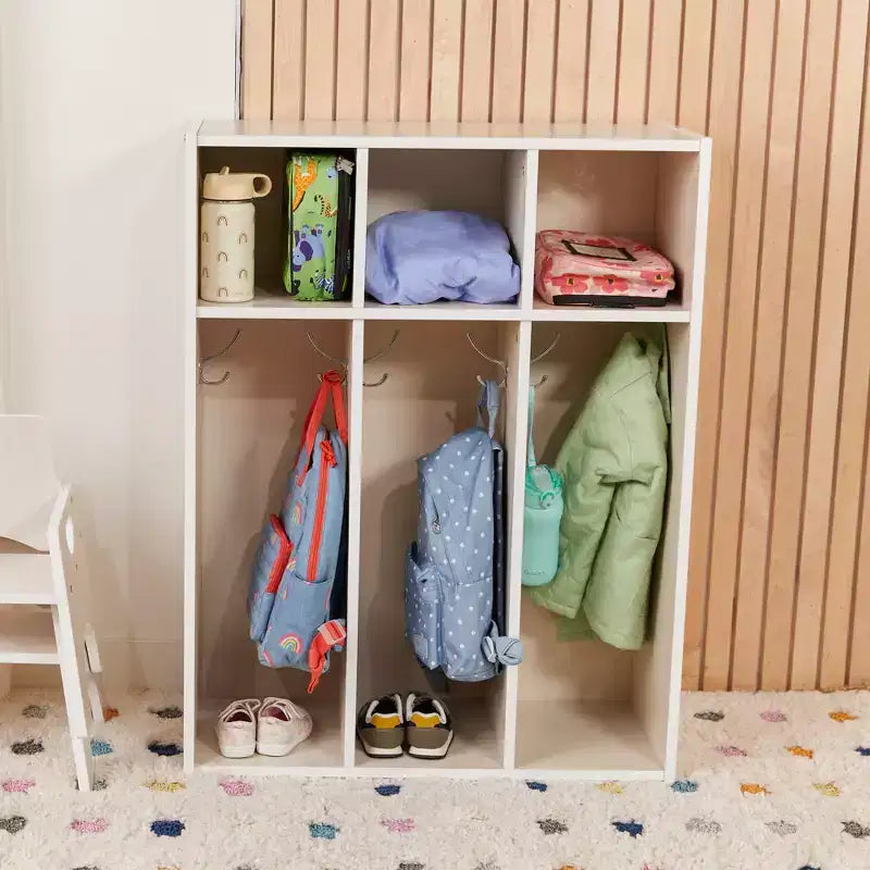 ECR4Kids Streamline Appendiabiti triplo per bambini con scomparti, Mobili per bambini