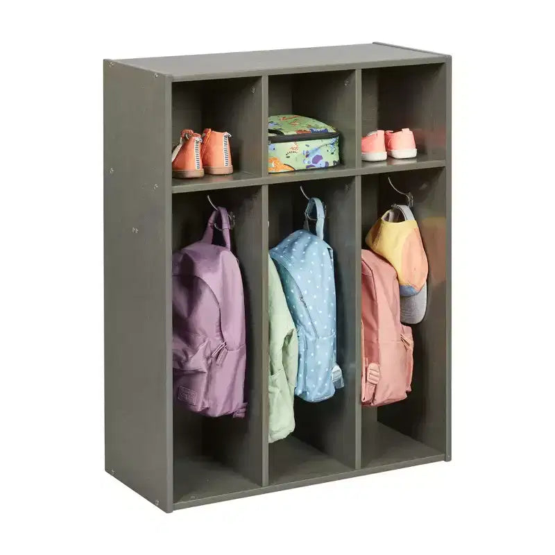 ECR4Kids Streamline Appendiabiti triplo per bambini con scomparti, Mobili per bambini