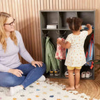 ECR4Kids Streamline Appendiabiti triplo per bambini con scomparti, Mobili per bambini