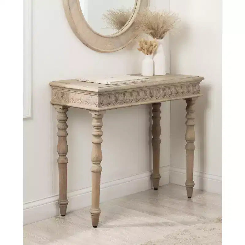 Tavolo Console Rettangolare in Legno Kate e Laurel Patresa, 36x14x30, Marrone