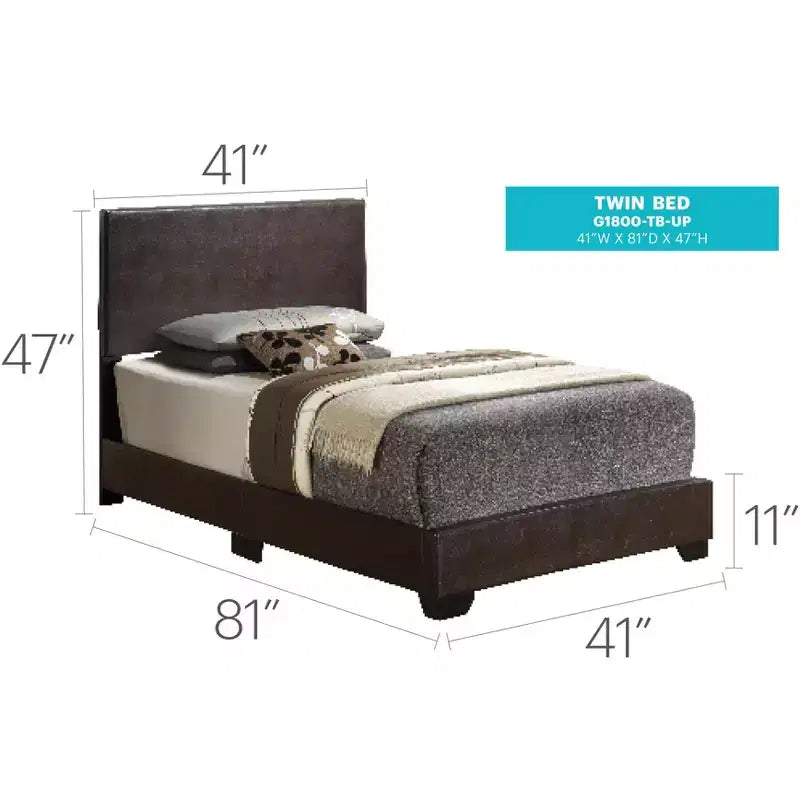 Letto da giorno imbottito a pannelli gemelli Passion Furniture Aaron